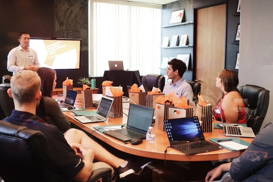 People working together around a table